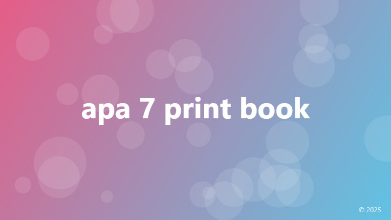 apa 7 print book