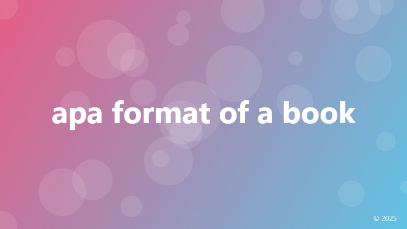 apa format of a book