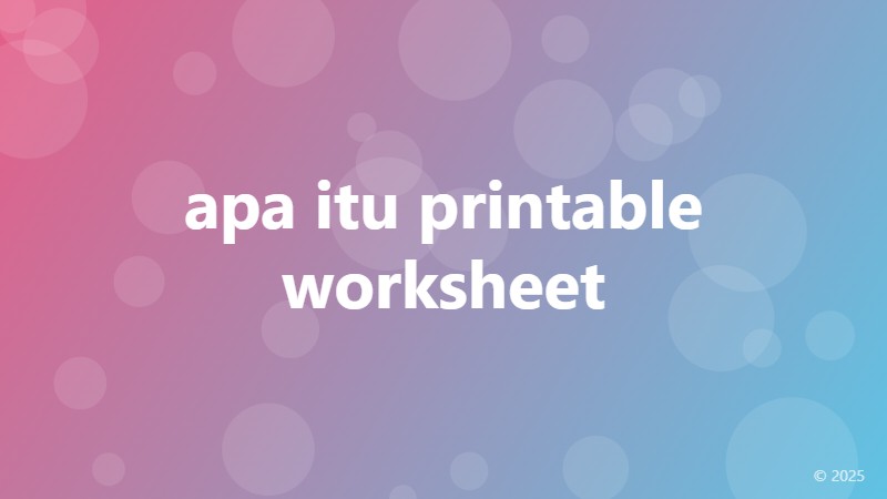apa itu printable worksheet