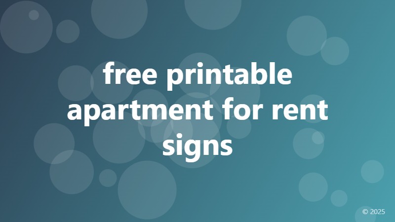 free printable apartment for rent signs