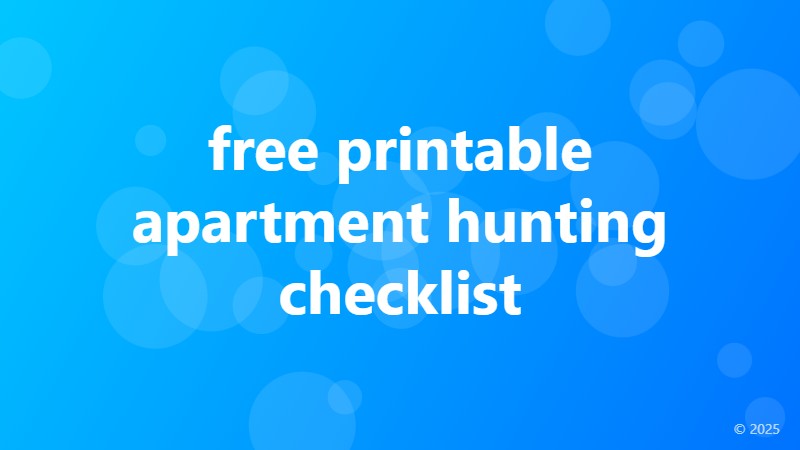 free printable apartment hunting checklist