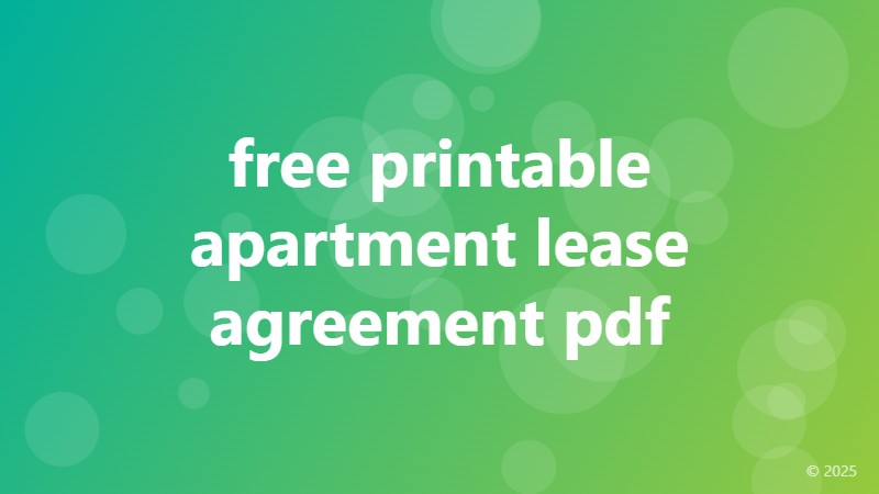 free printable apartment lease agreement pdf
