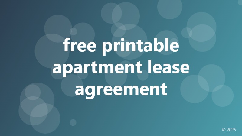 free printable apartment lease agreement