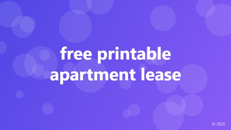 free printable apartment lease