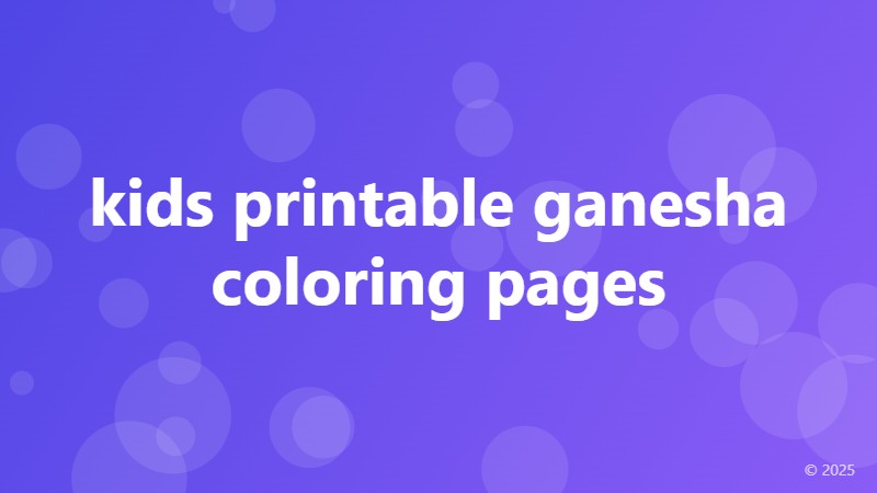 kids printable ganesha coloring pages