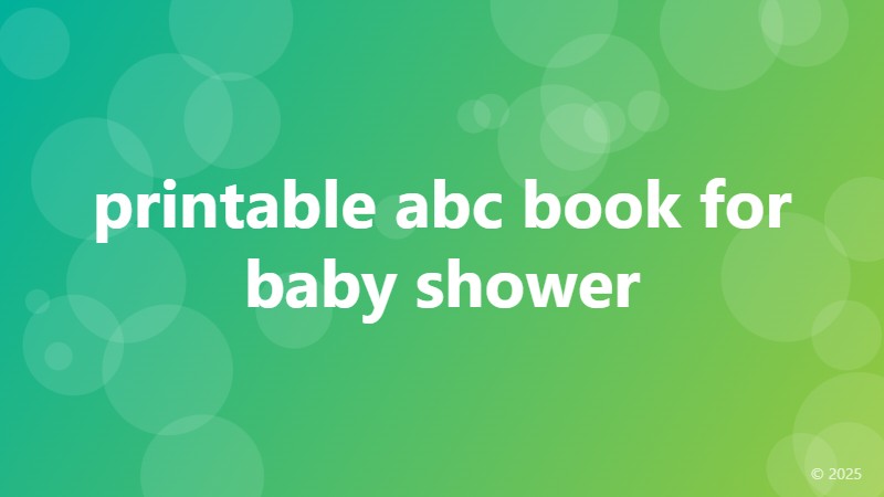 printable abc book for baby shower