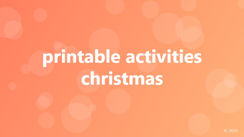 printable activities christmas