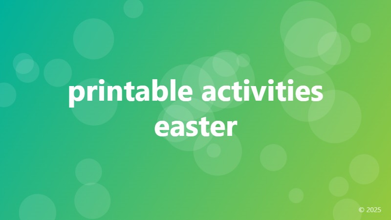 printable activities easter