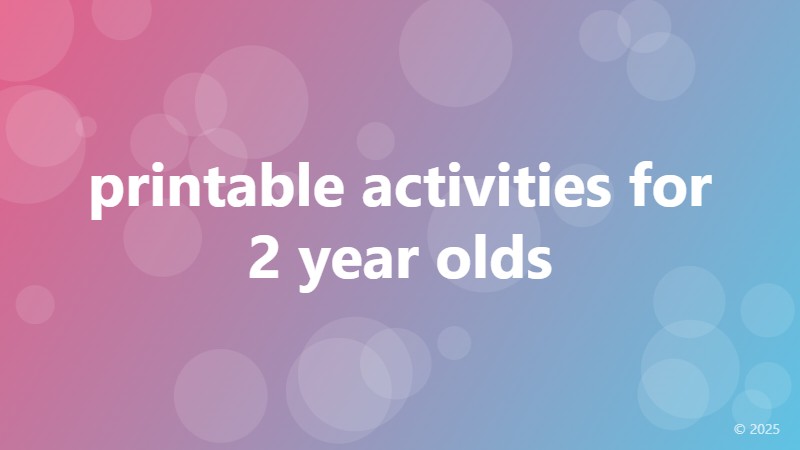 printable activities for 2 year olds