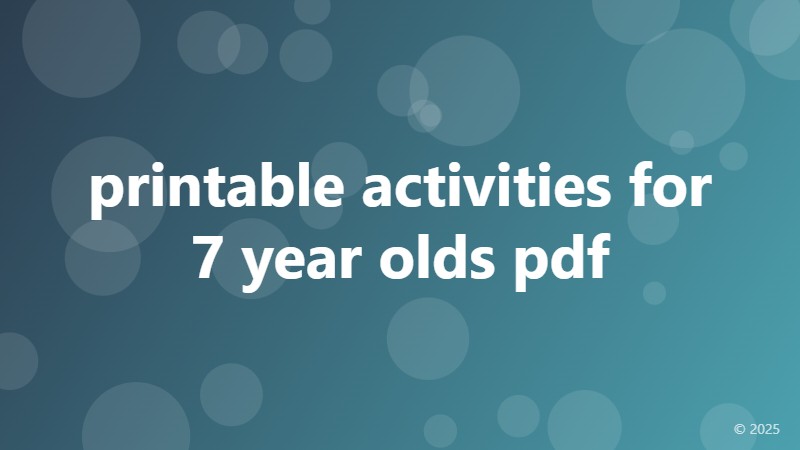 printable activities for 7 year olds pdf