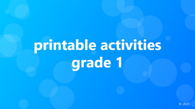 printable activities grade 1