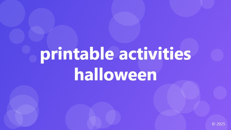 printable activities halloween