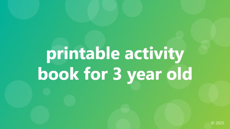 printable activity book for 3 year old