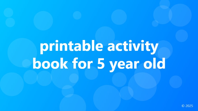 printable activity book for 5 year old