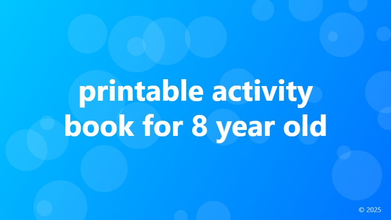 printable activity book for 8 year old