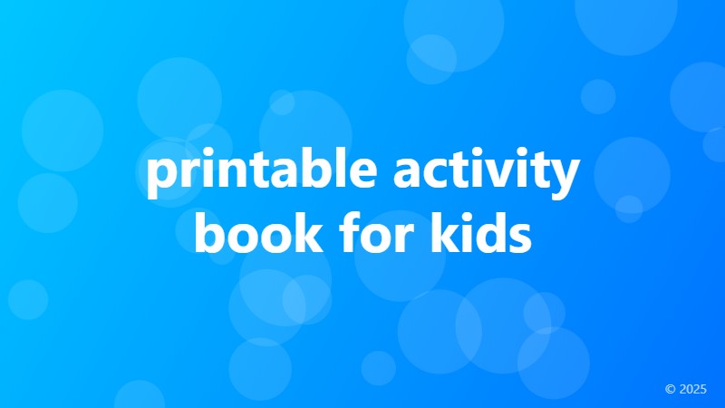 printable activity book for kids