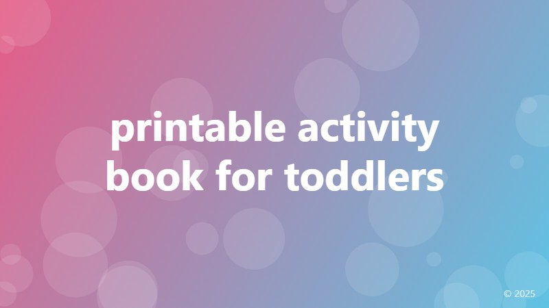 printable activity book for toddlers