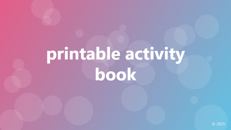 printable activity book