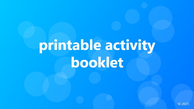 printable activity booklet