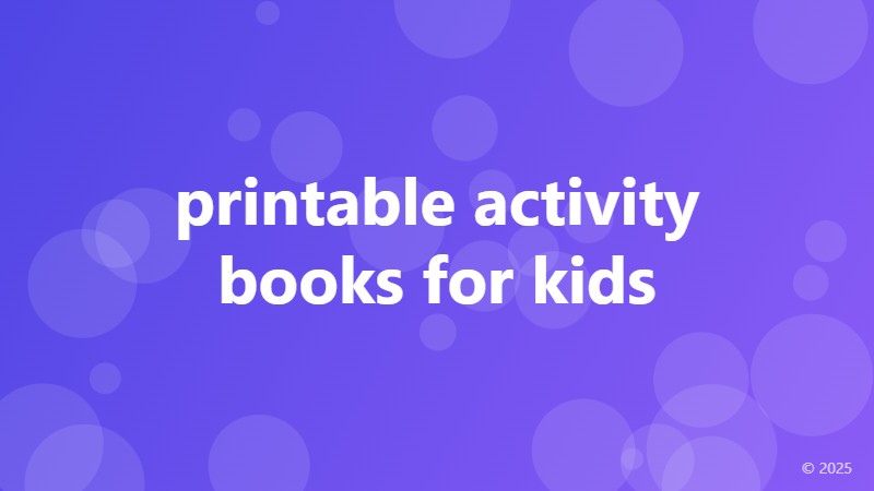 printable activity books for kids