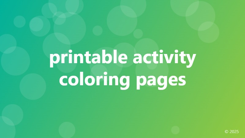 printable activity coloring pages