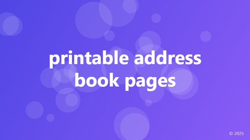 printable address book pages