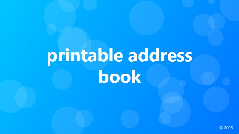 printable address book