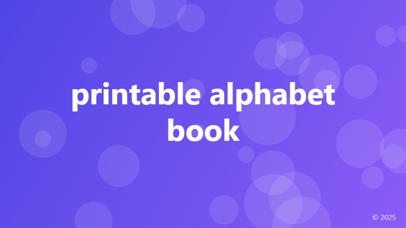 printable alphabet book