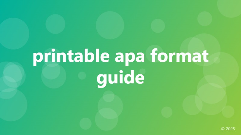 printable apa format guide