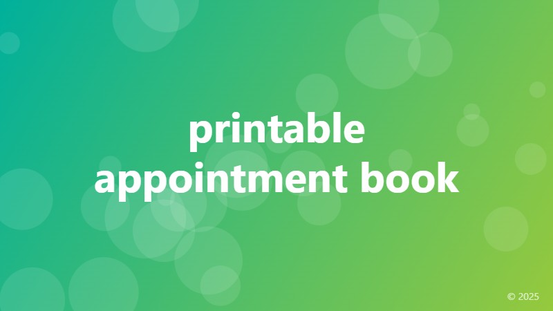 printable appointment book