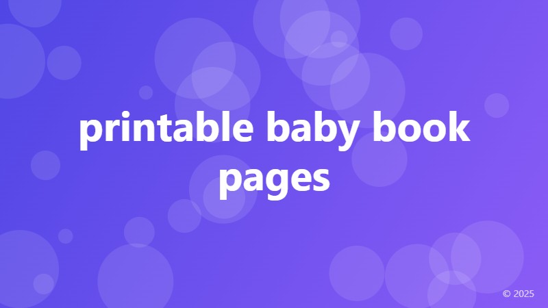 printable baby book pages