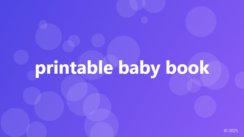 printable baby book