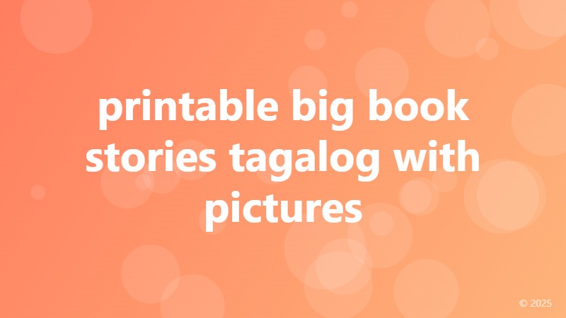 printable big book stories tagalog with pictures