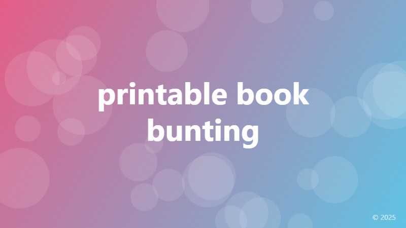 printable book bunting