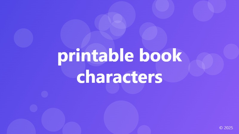 printable book characters