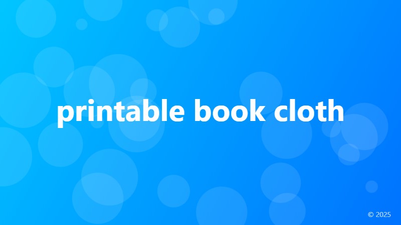 printable book cloth