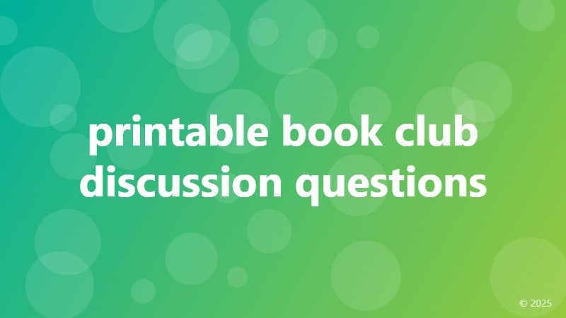 printable book club discussion questions