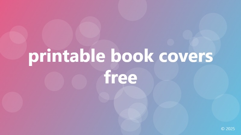 printable book covers free