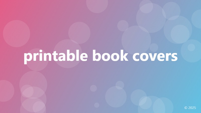 printable book covers