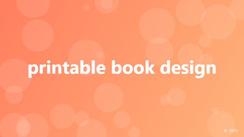printable book design