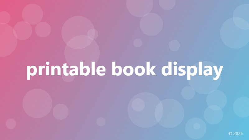 printable book display