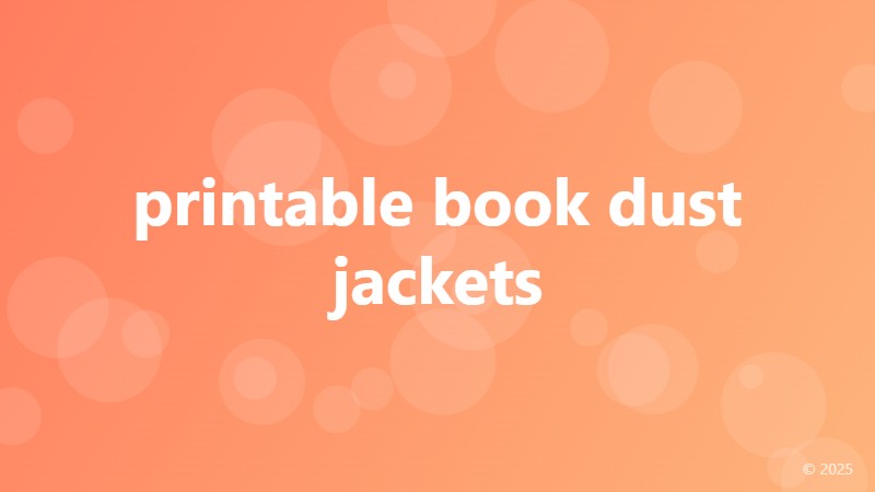 printable book dust jackets