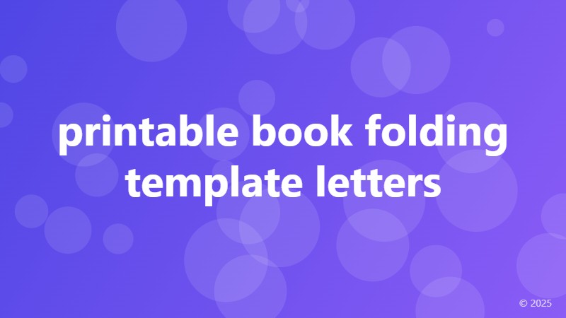 printable book folding template letters