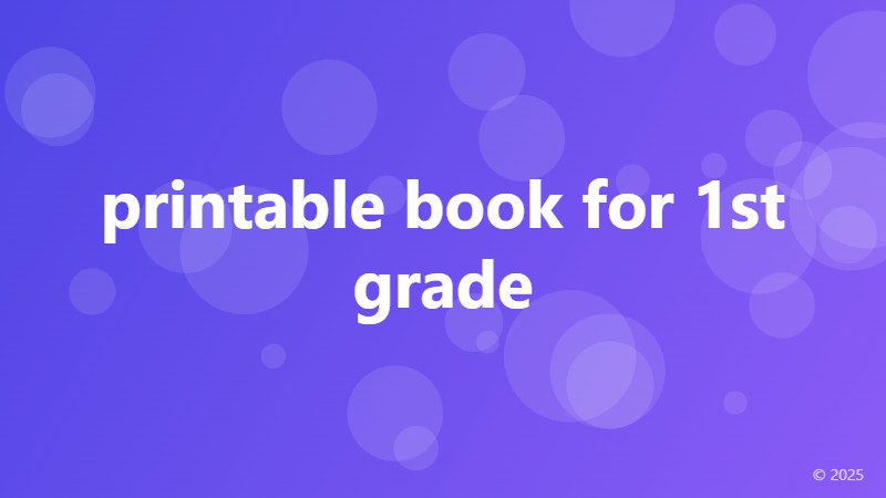printable book for 1st grade