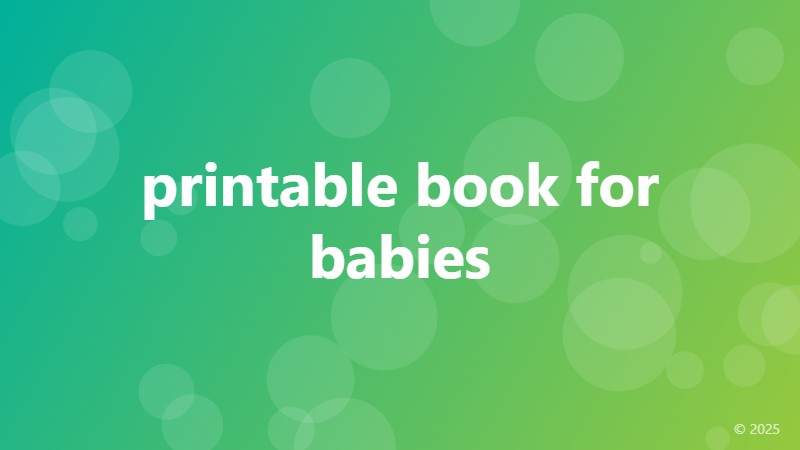 printable book for babies