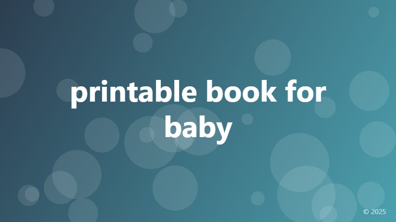printable book for baby