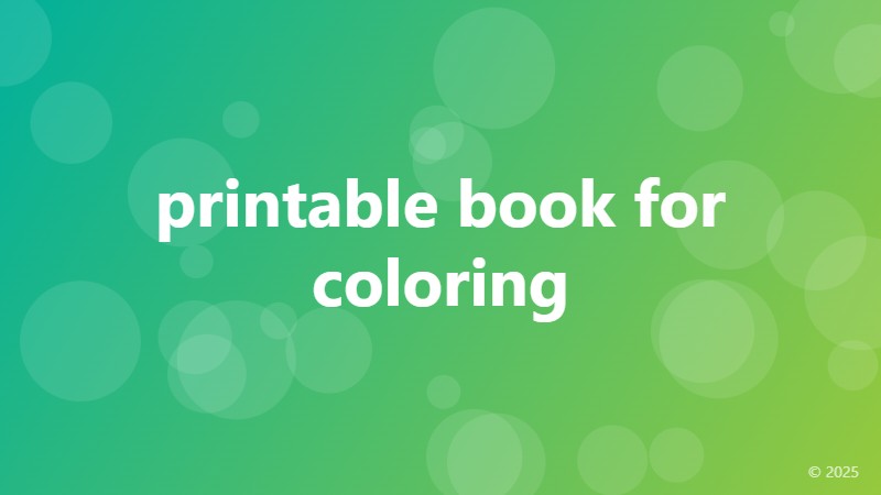 printable book for coloring