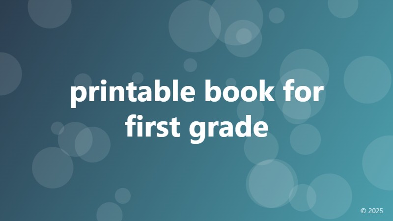 printable book for first grade