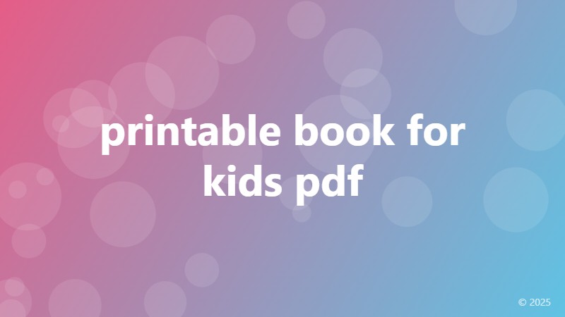 printable book for kids pdf