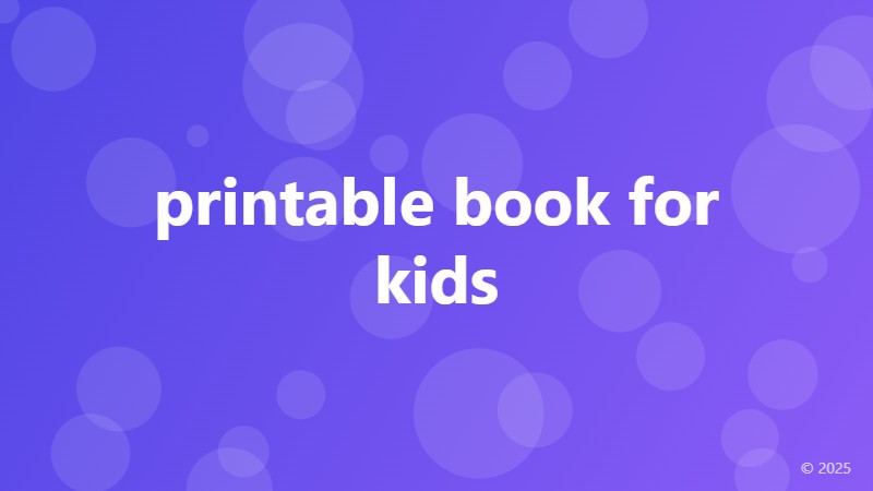 printable book for kids